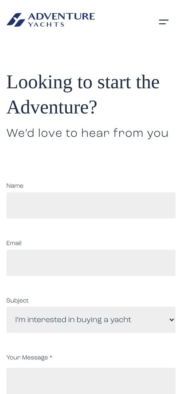 Enquiry form on a phone